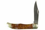 Pocket Knife With Red/Orange Agate Inlays - Hand-Crafted In Utah #327579-2